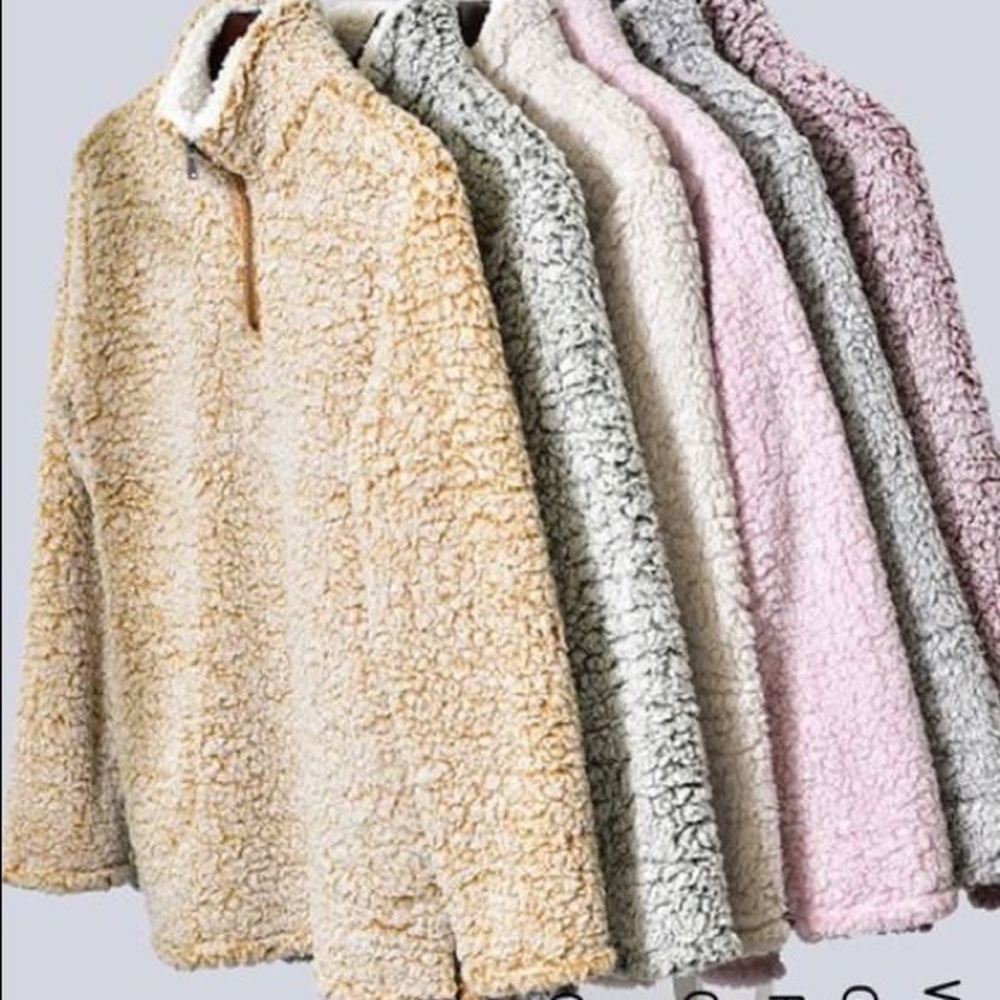 Pink Sherpa Pullover